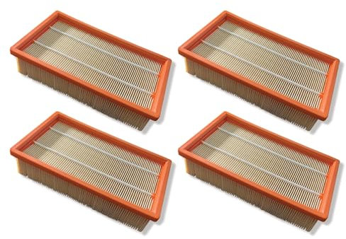 Lot de 4 filtres plissés plats pour Kärcher d'origine NT 25/1 Ap, NT 35/1 Ap, NT 35/1, NT 45/1, NT 55/1, NT 361, NT 561, NT 611 Tact, Te, M, Eco remplace le modèle d'origine 6.904-367.0