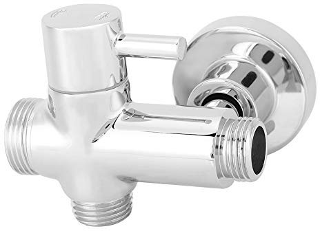 Cafopgrill Wall Mounted Diverter Valve, G1/2 Wall Mounted Round Copper Bathroom Brass Shower Adapter with Base Accessories 3-Way Shower Splitter for Bathroom Kitchen