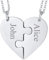 FaithHeart Puzzle Herzanhänger aus Edelstahl DIY Freundschaftskette mit Gravur Paar Kette mit Geschenkebox für Freund und Freundin