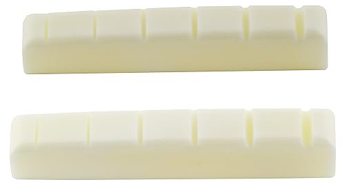 Musiclily Pro 42.95mm Slotted Electric and Acoustic Guitar Bone Nut for 6-String Ibanez and PRS, Ivory(Set of 2)