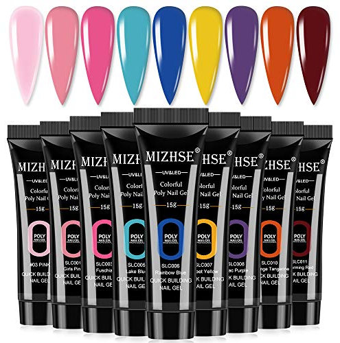 MIZHSE Poly Nail Gel Builder Extension Set - Soak Off UV/LED Polish (Set011)