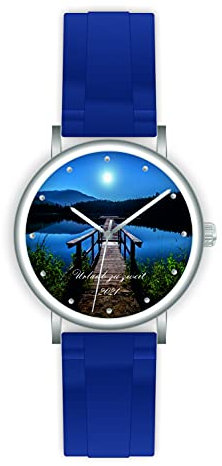 memories Armbanduhr mit Foto personalisiertes Geschenk 40mm Silikonband Made in Germany