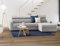 Talamo Italia - Schlafsofa mit Halbinsel Aleandra, Sofa mit Sinistra-Stauraum-Halbinsel, schmale Armlehnen, 100 % Made in Italy, 260 x 95 x 85 cm, Grau