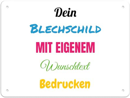 PR Print Royal Blech-Schild selbst gestalten - Metall-Poster mit Text bedrucken - verschiedene Hintergründe, Schild A5, Querformat I Personalisiertes Geschenk