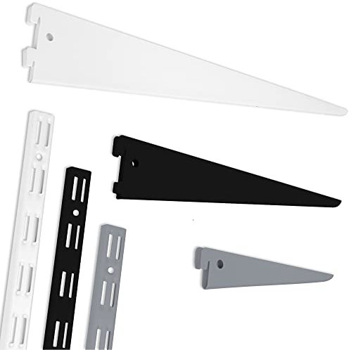 ib style® 2er Set Wandschienen | Regalträger oder Regalschienen Raster 50mm | 2-reihig | 100cm weiß