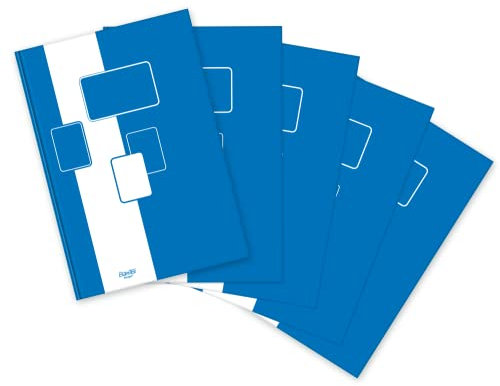 Bantex Lot de 5 carnets de notes A4 à carreaux 96 feuilles 60 g/m²