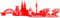 Samunshi® NRW Skyline Aufkleber Sticker Autoaufkleber City Gedruckt - 100x29cm hellrot