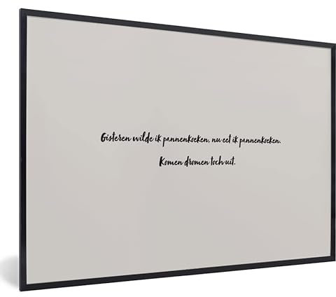 MuchoWow Poster Bilder Wanddeko Deko Wohnzimmer 30x20 cm Gestern wollte ich Pfannkuchen, jetzt esse ich Pfannkuchen. - Zitat - Taupe