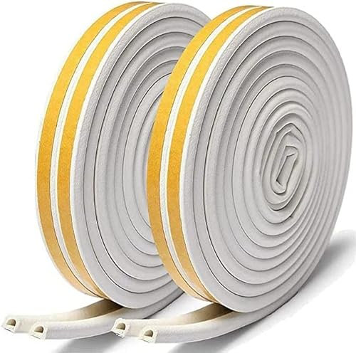 YANKUIRUI 20M Türdichtung Dichtungsband Selbstklebendes für Türen Fenster, Fensterdichtung Anti-Kollision Dichtungsstreifen Gummi Schaum Siegel Streifen Schalldämmung Weiß