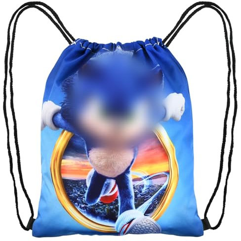 VIYAAN Sonic Turnbeutel für Kinder, Hedgehog Kordelzug Rucksack Sporttaschen, Turnbeutel für Kindergarten und Schule, Beutel mit Kordelzug, Geschenk Mitbringsel Tüten