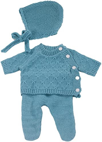 Götz 3403406 Kombination Alles Strick - Puppenbekleidung Gr. S - 3-teiliges Bekleidungs- und Zubehörset für Babypuppen von 30 - 33 cm