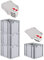 PROREGAL SuperSparSet 4x Eurobox NextGen Grip mit Scharnierdeckel und roten Schiebeschnappverschlüssen, HxBxT 32x30x40cm, 30 L, Grau, Griffe geschlossen, Eurobehälter, Transportbox