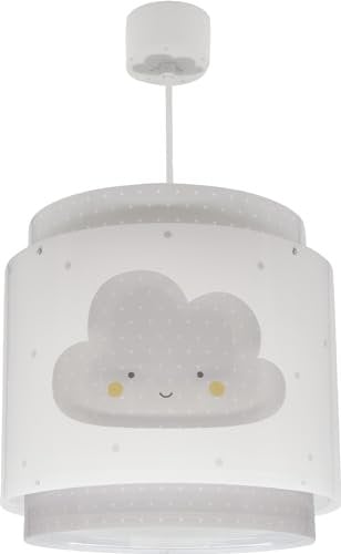 Dalber Lampe kinderzimmer, kinderlampe Pendelleuchte Hängelampe, Deckenleuchte Kinder, Deckenlampe kinderzimmer Baby Dreams Wolke Grau, 76012E, E27