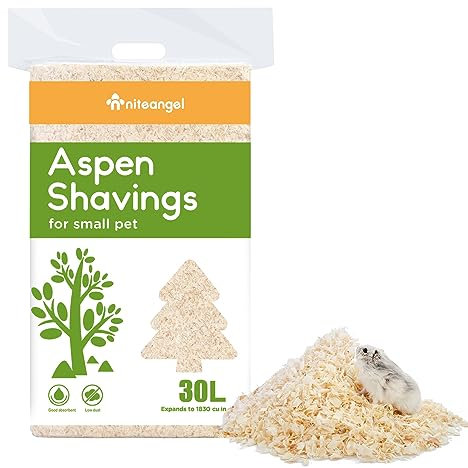 Niteangel Aspen Shaving Hamster Beddings for Syrian Dwarf Hamster Gerbil Mice Degu Rat Rabbit Bunny Guinea Pig Chinchilla Hedgehog or Other Small Pets