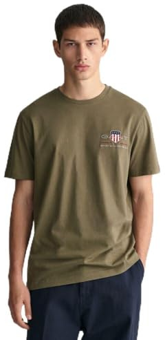 GANT Men's Reg Archive Shield Emb Ss T-shirt T-Shirt , Juniper Green,3XL