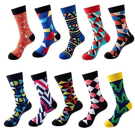 GEYIWSSXY Calzini Da Donna Uomo Calze Fantasia in Cotone Unisex Divertenti Colorato Modello Casual Calze 10 Paia