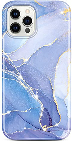 JIAXIUFEN Schutzhülle für iPhone 11 Pro, goldfarben, glitzernd, Marmor, schmal, stoßfest, TPU, weiches Gummi-Silikon, 5,8 Zoll, Hellblau