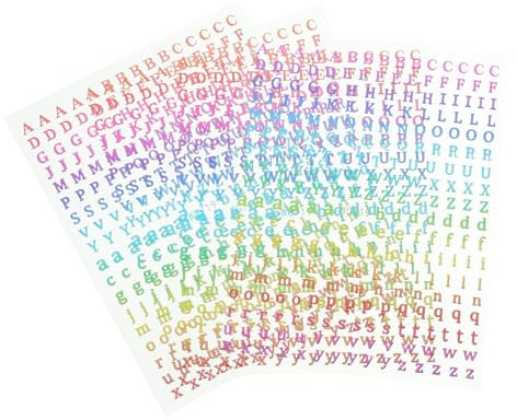GOOHOCHY 4sheets Nail Stickers for Nail Art English Alphabet Stickers Self-Adhesive Decorative Decals PVC Material Decals