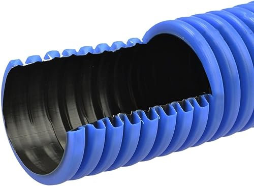 Doppelwandiger Kabelkanal 50m, Ø32mm aus Polyethylen mit gewellter Außenwand und glatter Innenwand Kabelbrücke 450N Wellrohr Wellrohr Verlegung im Erdreich Leerrohr Einzugshilfe