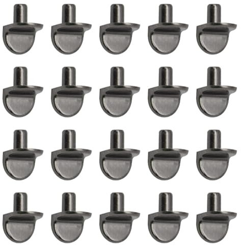 Ruidee 50 Stück Regalbodenträger L Form Bodenträger für Einlegeböden 5mm Regalstifte Träger für Regalboden für Möbel Schränke (TJ-XL/Gunmetal Black)