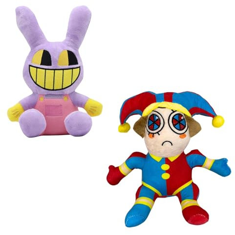 Vicyol S&D 2 Stück Circus Plush Toy, Digitaler Zirkus Plüschtier, The Amazing Digital Circus Plush, Amazing Zirkus Pomni und Jax Kuscheltier, Geburtstagsgeschenk für Jungen und Mädchen.