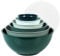 BoxedHome Mixing Bowl Set with Lid, Mixing Bowls, 12-Pack Mixing Bowl Set, Plastic Salad Bowl Non-Slip Stackable Serving Bowls for Kitchen (6 Bowls and 6 Lids, Green)