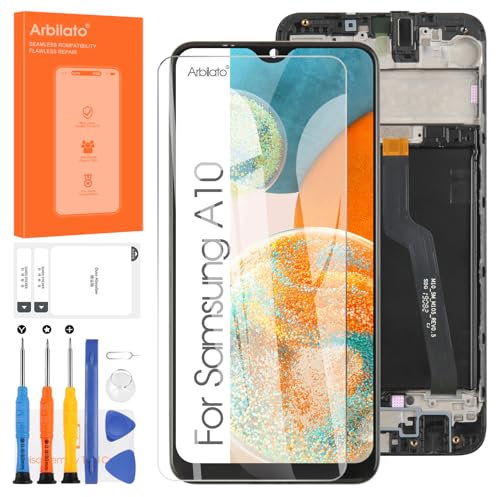 Écran LCD pour Samsung Galaxy A10 2019 SM-A105F Écran LCD Ensemble numériseur Tactile Remplacement avec Outil (6.2''.Noir vec châssis)