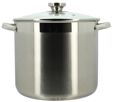 MENASTYL - MARMITE 9L 24CM EN ACIER INOXYDABLE AVEC COUVERCLE EN VERRE - 4615455