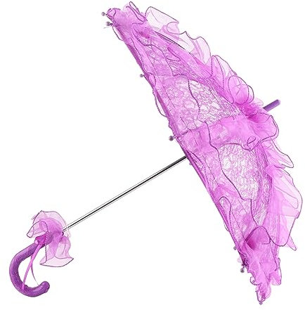 Bridal Lace Cotton Umbrella Parasol - A Beautiful for Weddings, Parties, and Photography Props. Made of Delicate Lace and Cotton. (#3)