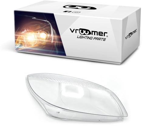 VROOMER Scheinwerferglas kompatibel mit Skoda Fabia Mk2 5J Facelift 2010-2014 Lichtscheibe Scheinwerfergläser Frontscheinwerfer Streuscheibe rechts