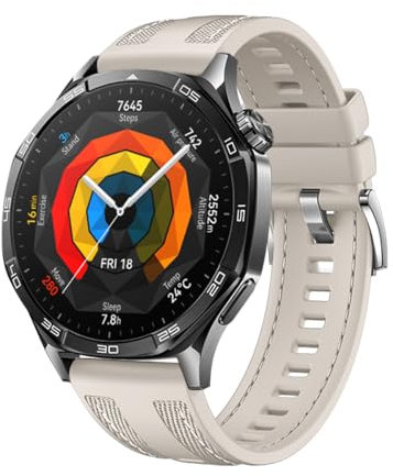 Banda compatible con Huawei Watch GT5 Pro/GT5/GT4 46 mm/Huawei Watch GT 3 2 Pro/GT3 46 mm/GT2/GT 2,22 mm Silicona Reemplazo Band for Vivoactive 4, S, Cuero, Ágata