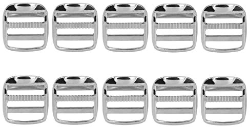 Jwthee 10PCS Metal Ladder Lock Buckle, Adjustable Buckle Zinc Alloy Buckles Webbing Release Buckles,Ladder Slider Adjustable Lock Buckles,Shinning Alloy Ladder Lock for Backpack, 1inch