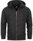 Indicode Herren INRandolph Strickjacke mit Kapuze und Reißverschluss | Cardigan Feinstrickjacke für Männer Black, S