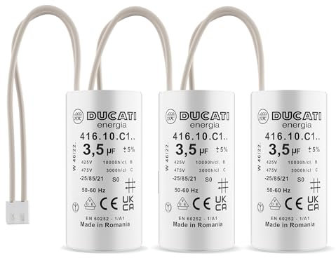 Lot de 3 Condensateurs 3,5uF Moteur Volet Roulant BUBENDORFF - Condensateur avec Connecteur JST pour Réparation Pro de Volet Roulant - Haute Qualité & Longue Durée de Vie - Fond Plat 450V - VOLET TECH