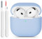 KOKOKA Funda de Silicona Compatible con AirPods 4 2024 Case, LED Frontal Visible, Anti-rasguños, Anti-Polvo, Funda Protectora de Silicona para AirPods 4.ª Generación con Kit de Limpiador, Sky Blue