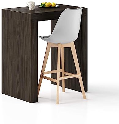 Moderner Design Hochtisch 90x60 Nussbaum dunkel Made in Italy