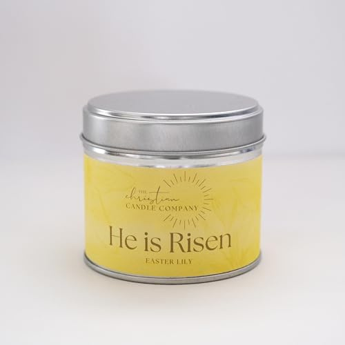 The Christian Candle Company - He is Risen - Candela profumata al giglio pasquale in una scatola di latta