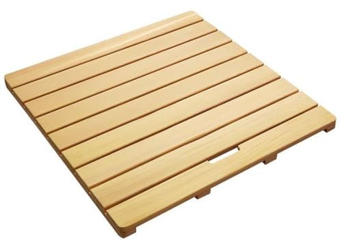 Bambus Entenablage Badematte für Badezimmer Dusche Holz Viereckige Outdoor Duschwanne Matte mit Rutschfestem Schutz und Gummistopfen (30 x 40 cm)