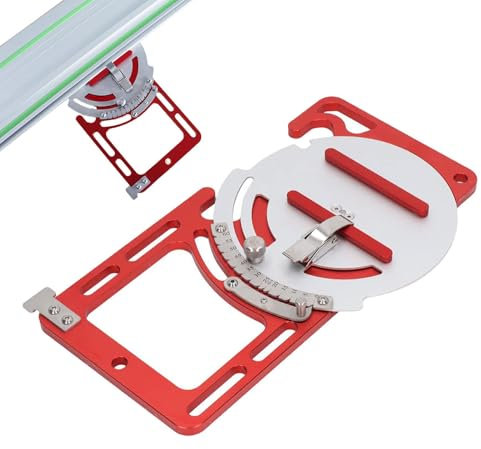 Shurzzesj Track Saw Guide Rail, Right Angle Guide Woodworking Rail with Safety Buckle, Sturdy Angle Stop Accessories Track Saw Square for Cabinets Bookshelves Beveled Panels