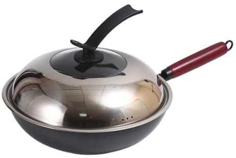 MQPALZKD Padella In Ferro Forgiato Fatta A Mano, Padella A Fondo Piatto Non Rivestita, Padella Universale, Padella Antiaderente