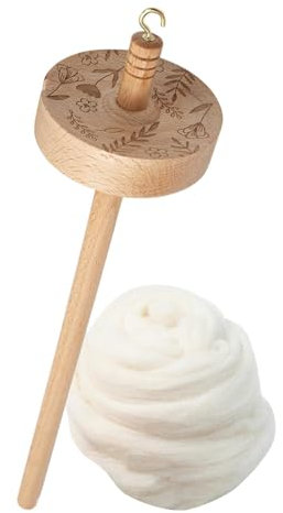 Generisch Wirbelspindel Spindel | Nähmaschine Spulennadel | Handgeschnitzte hölzerne Spindel | Drop -Spindel mit Notch | Formulierter ergonomischer Spinner für Anfänger und Coutu -Profis