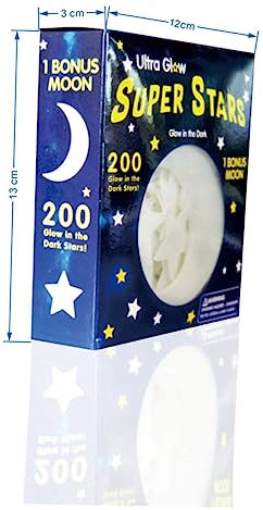 BESPORTBLE Leuchtaufkleber in Stern Und Mondform Fluoreszierende Aufkleber Für Feiertage Und Festivals Dekorative Wandtattoos Sterne Und Mond