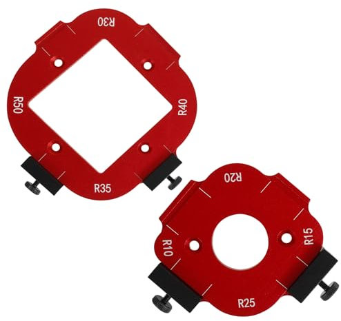 2Pcs 4 in 1 Radius Jig Router Template R10 R15 R20 R25 R30 R35 R40 R50 Aluminium Alloy Angle Precision Round Corner Radius Template Compact for Table Chair Woodworking