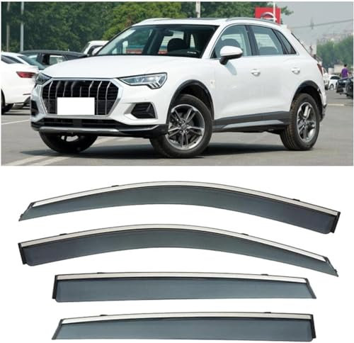 QiaoCL Windabweiser für Audi Q3 2019-2021, halten Ihr Auto bei Regen belüftet, reduzieren Windturbulenzen, Regen- und Sonnenschutz