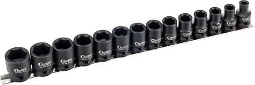 Condor Werkzeug 1088 | Kraftsteckschlüssel-Satz | 14-tlg. | 1/2 | CrMo | 6-kant | 8-24 mm