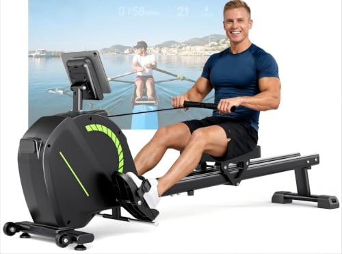 Dripex 16-Level Magnetic Rowing Machine 130kg Capacity Bluetooth Home Gym | 16 Resistance Levels, 130kg Capacity, Bluetooth, LCD Display, Cardio & Strength Training, Compact Design, Multiple Colors