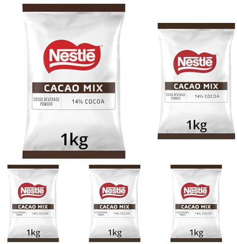 NESTLÉ Cacao Mix, kakaohaltiges Getränkepulver für Automaten, 5er Pack (1 x 1kg Beutel)
