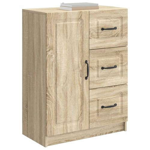 vidaXL Sideboard Sonoma-Eiche 66 x 34,5 x 87 cm Holzwerkstoff, Stylisches Sideboard, Moderne Aufbewahrung, rechteckiges Design, viel Stauraum, hochwertiges Holz, funktionales Wohnzimmermöbel