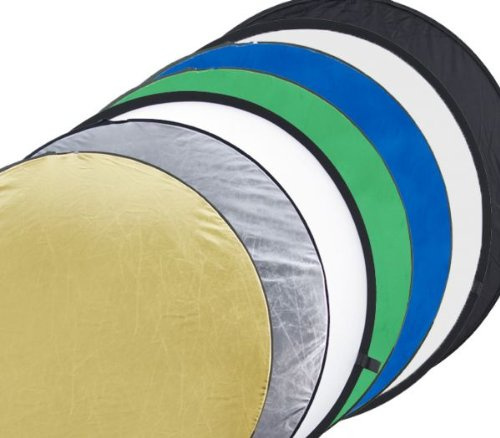 ayex 7-in-1 Faltreflektor Set Ø 80 cm 32 Gold Silber Weiß Schwarz Blau Grün Diffusor mit Tragetasche