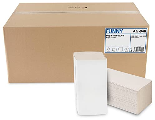Funny Papierhandtuch, 1-lagig, ZZ/V Falz, 25x23 cm, grau, 1er Pack (1 x 6 Stück)